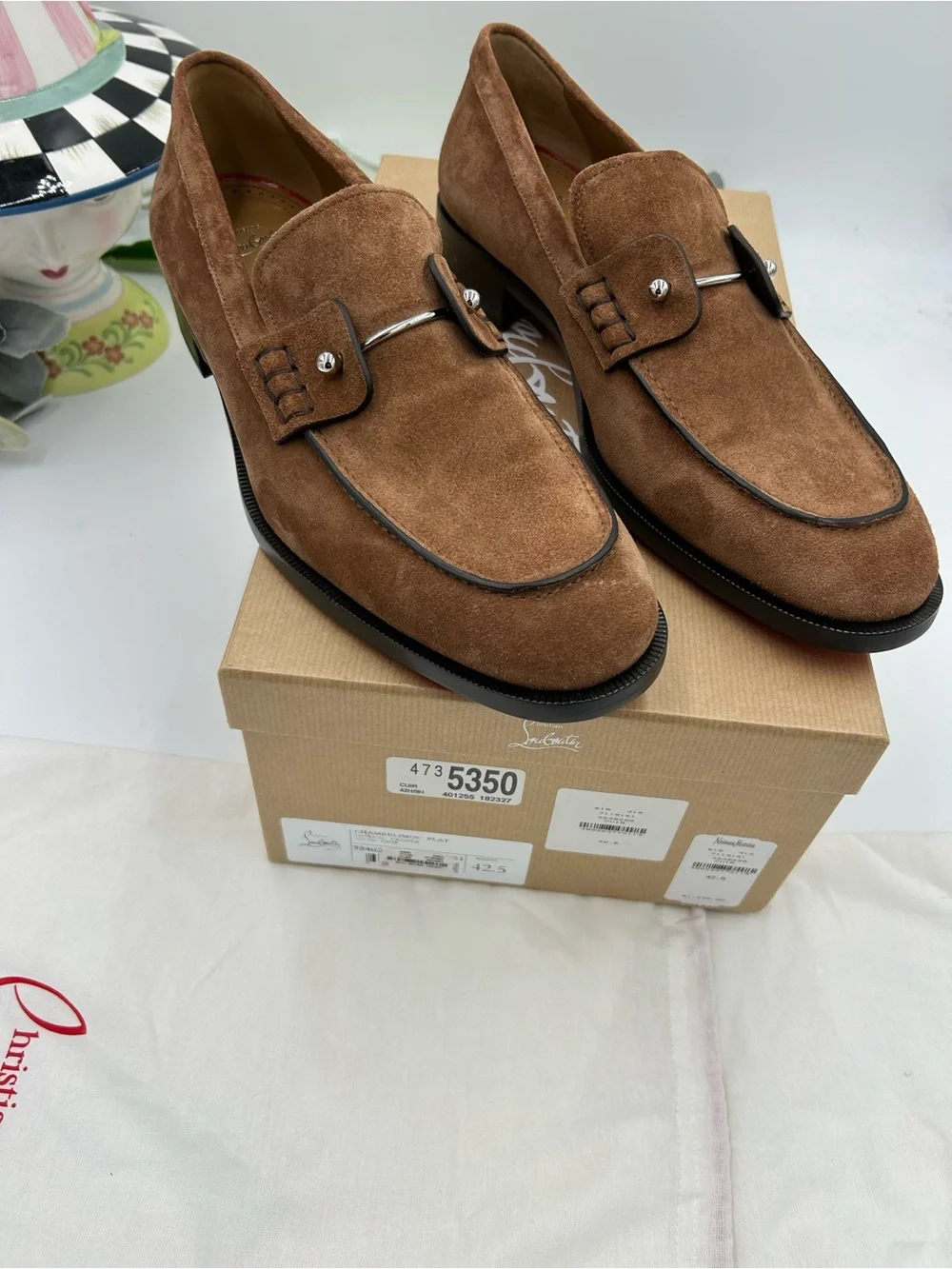 Men's Christian Louboutin CHAMBELIMOC loafers size 42.5 made in Italy